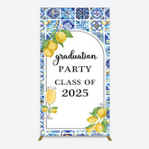 Aperturee - Aperturee Mediterranean Lemon Graduation Party Rectangle Backdrop